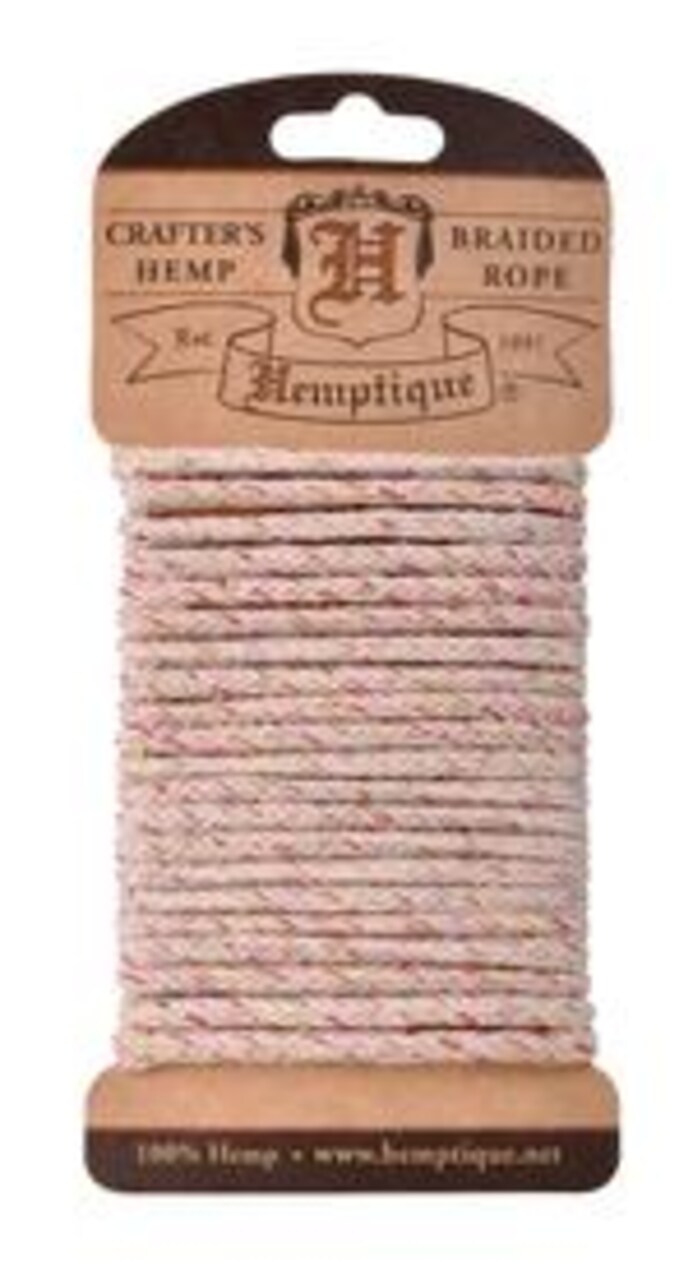 Hemptique 4mm Braided Hemp Rope Cards Eco Friendly Sustainable Naturally Grown Jewelry Bracelet Making Paper Crafting Scrapbooking Bookbinding Mixed Media Crocheting Macrame Seasonal Holiday Gift Wrapping Outdoor Gardening